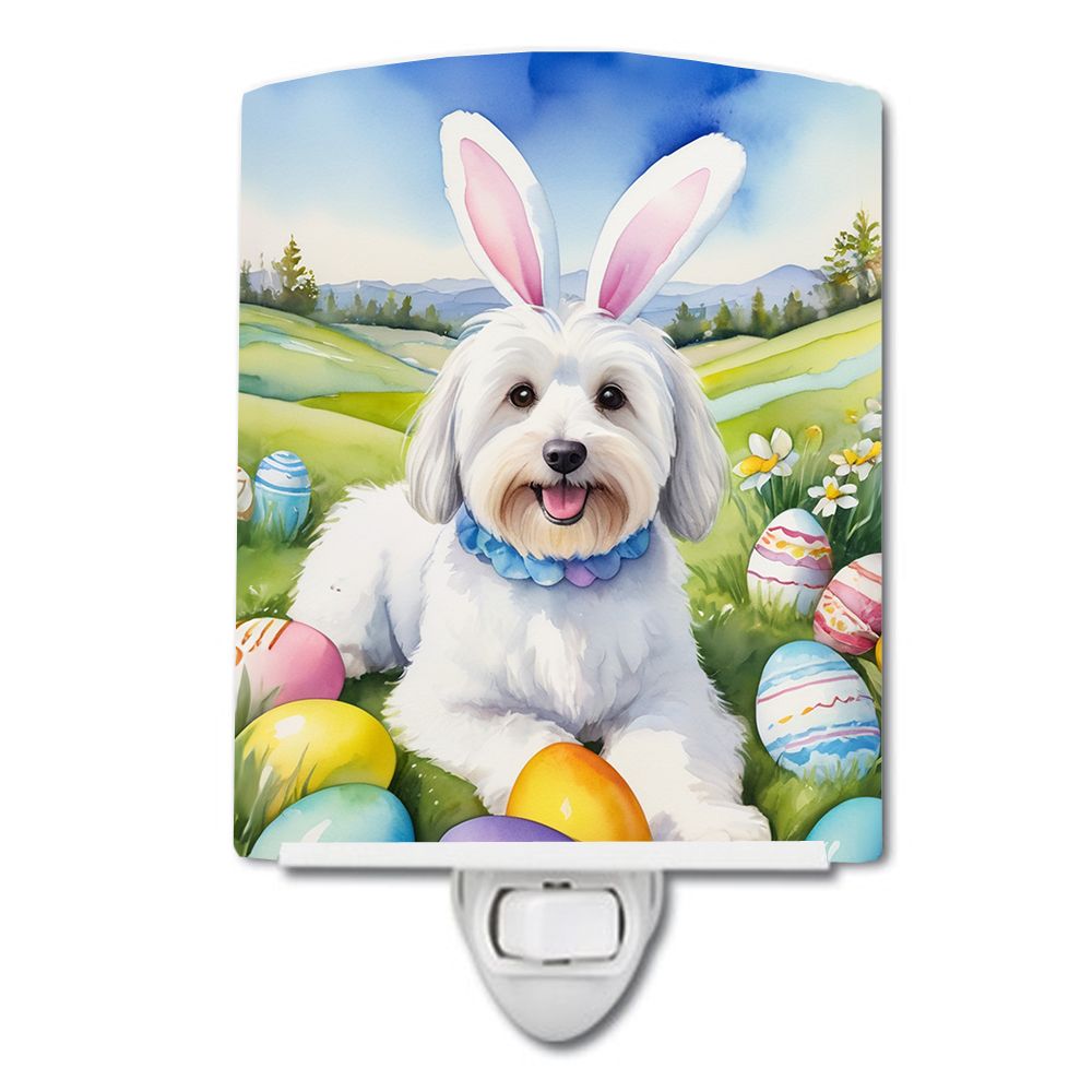 NEW Coton de Tulear Easter Egg Hunt Ceramic Night Light Compact, UL-Certified, Ideal for Bedroom, Bathroom, Nursery, Hallway, Kitchen, 6x4x3, Multicolor