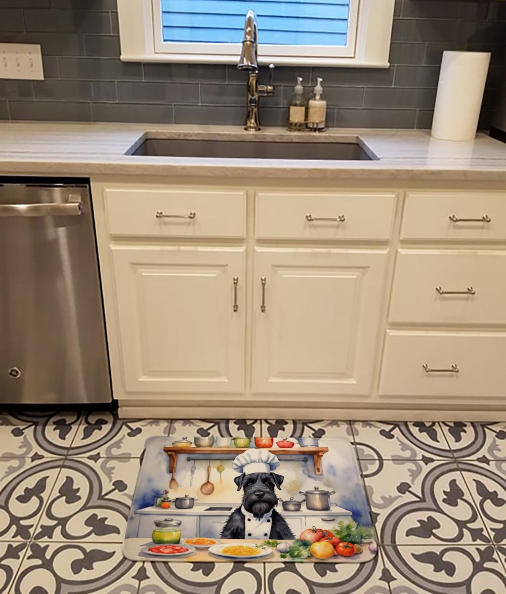 Giant Schnauzer The Chef Memory Foam Kitchen Mat Machine Washable Anti-Fatigue Mat Cushion Comfort Bath Mat or Kitchen Rug