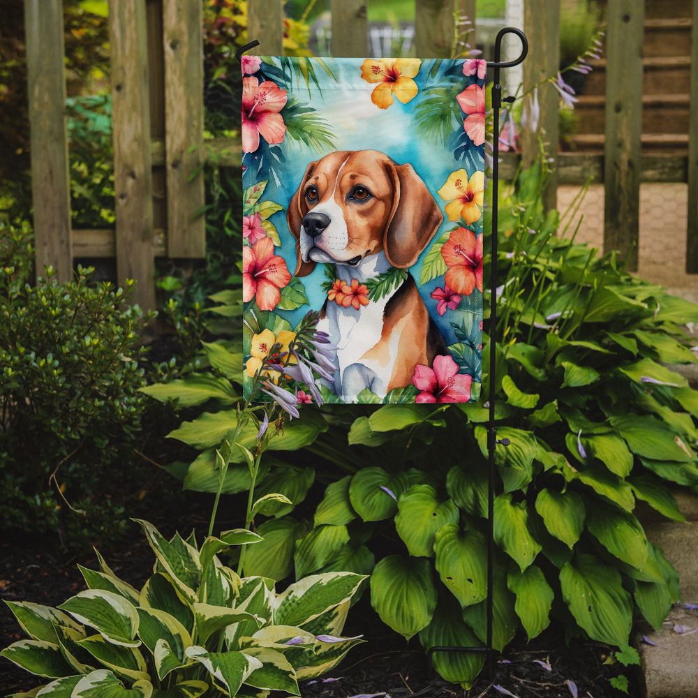 Beagle Luau Garden Flag Mailbox Flag Decorative Yard Flag Banner Outside Patio Artwork Yard Flower Beds, Garden Size, Multicolor