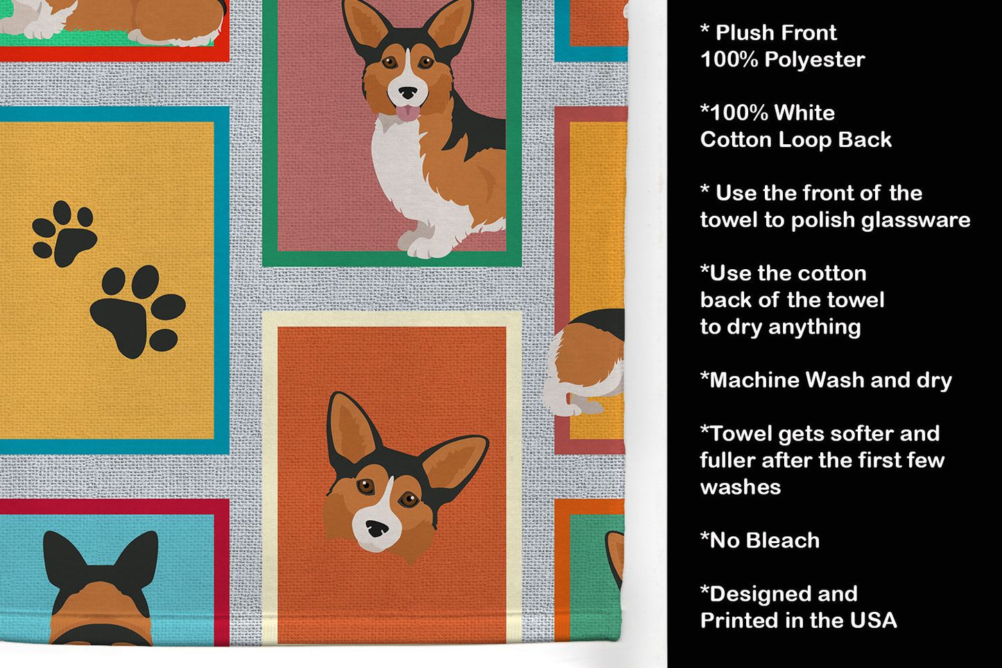 Lots of Sable Pembroke Corgi Kitchen Towel Dish Cloths Guest Hand Towel Decorative Bathroom Towel for Face,Tea, Dishcloth, Kitchen and Bath