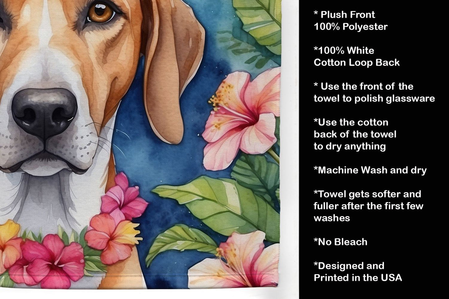 American Foxhound Luau Kitchen Towel Dish Cloths Guest Hand Towel Decorative Bathroom Towel for Face,Tea, Dishcloth, Kitchen and Bath
