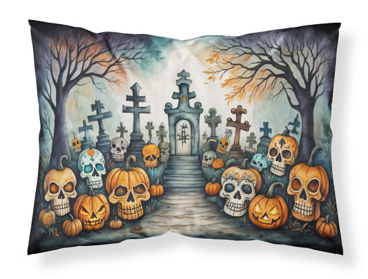 Calaveras Sugar Skulls Spooky Halloween Standard Pillowcase Lightweight Super Soft Easy Care Decorative Artwork Pillowcase, Standard