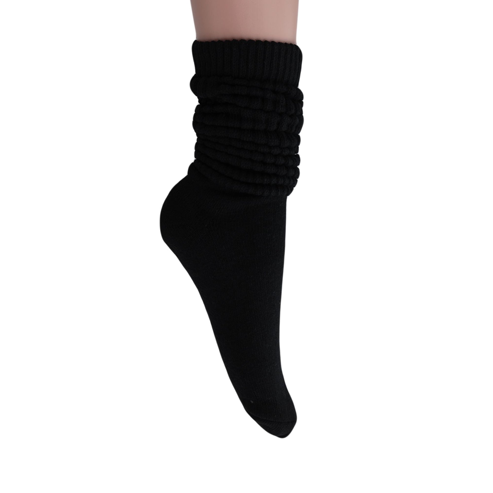 Women's Extra Long Slouch Scrunch Socks Knee High, Cotton Blend, Pack of 2, Fits Shoe Sizes 5-10, 80s Style, 28 Colors