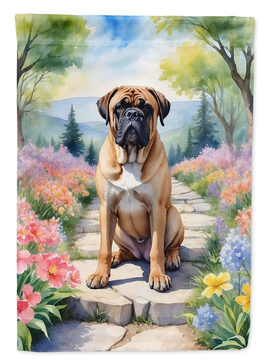 Bullmastiff Spring Path Garden Flag Mailbox Flag Decorative Yard Flag Banner Outside Patio Artwork Yard Flower Beds, Garden Size, Multicolor