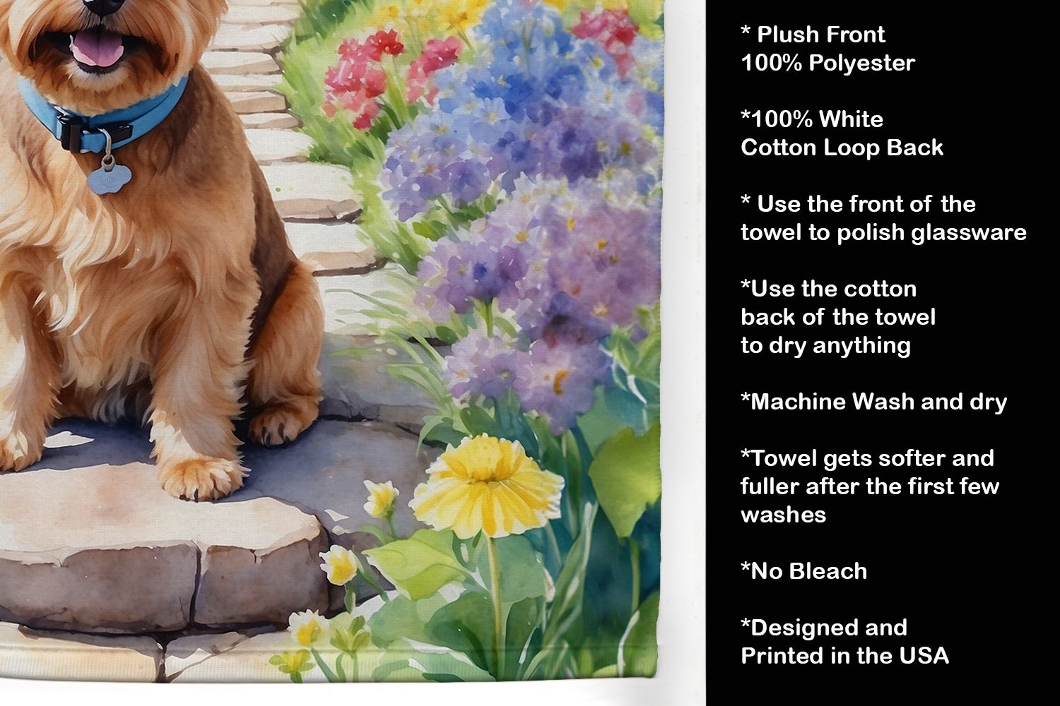 Norfolk Terrier Spring Path Kitchen Towel Dish Cloths Guest Hand Towel Decorative Bathroom Towel for Face,Tea, Dishcloth, Kitchen and Bath