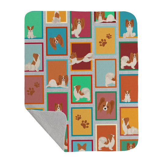 Lots of Red and White Papillon Quilted Blanket 50x60 Artwork Pattern Quilted Throw Blanket for Bed, Couch, Sofa, Soft and Lightweight