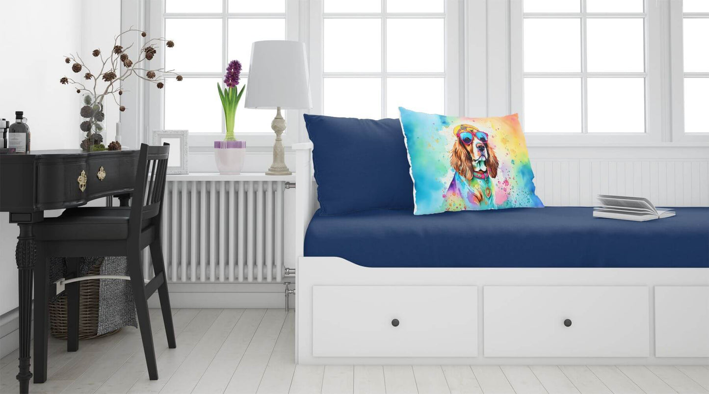 Cavalier Spaniel Hippie Dawg Standard Pillowcase Lightweight Super Soft Easy Care Decorative Artwork Pillowcase, Standard