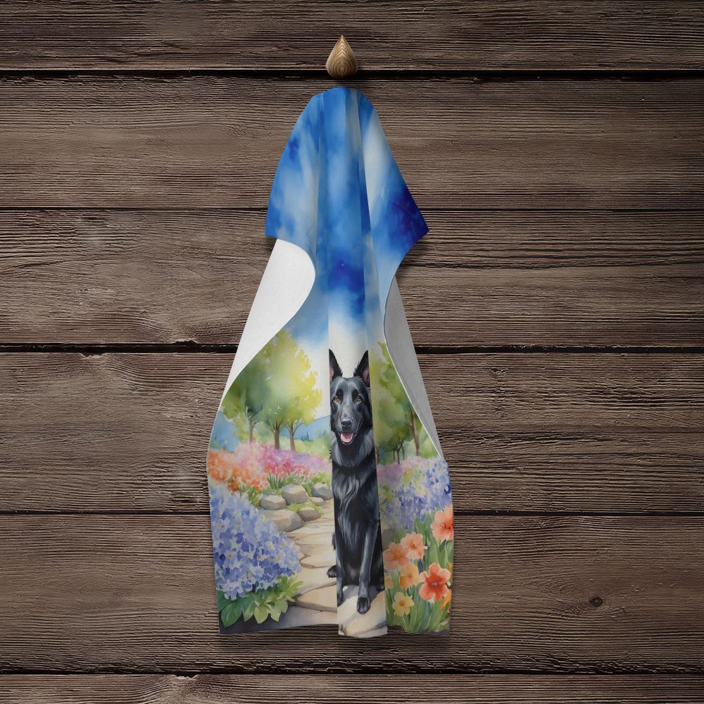 Belgian Sheepdog Spring Path Kitchen Towel Dish Cloths Guest Hand Towel Decorative Bathroom Towel for Face,Tea, Dishcloth, Kitchen and Bath