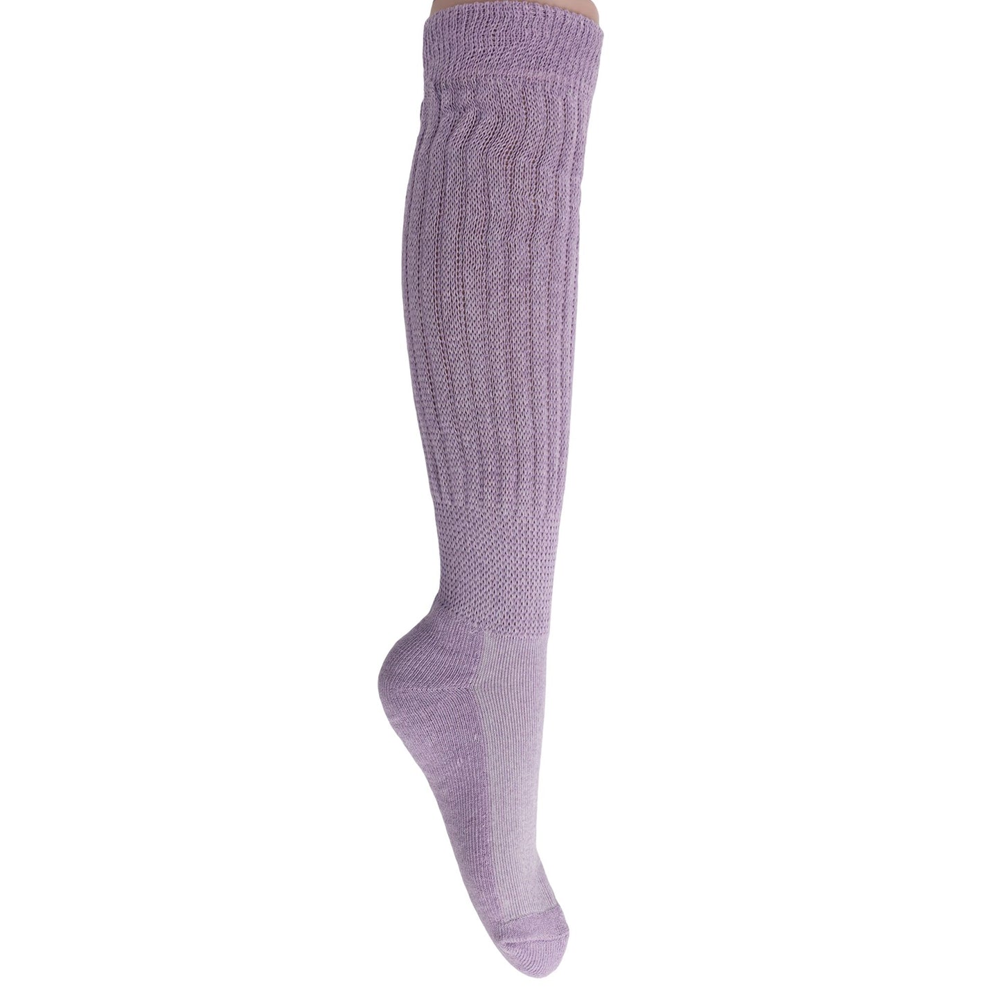 Women's Extra Long Slouch Scrunch Socks Knee High, Cotton Blend, Pack of 2, Fits Shoe Sizes 5-10, 80s Style, 28 Colors