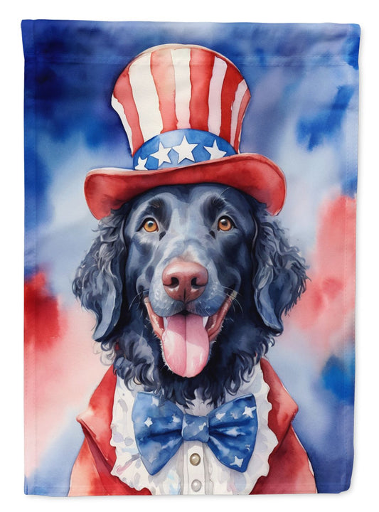 Curly-Coated Retriever Patriotic American Garden Flag Mailbox Flag Decorative Yard Flag Banner Outside Patio Artwork Yard Flower Beds, Garden Size, Multicolor