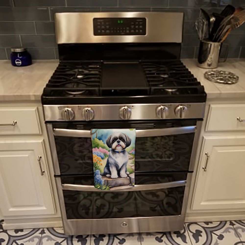 Shih Tzu Spring Path Kitchen Towel Dish Cloths Guest Hand Towel Decorative Bathroom Towel for Face,Tea, Dishcloth, Kitchen and Bath