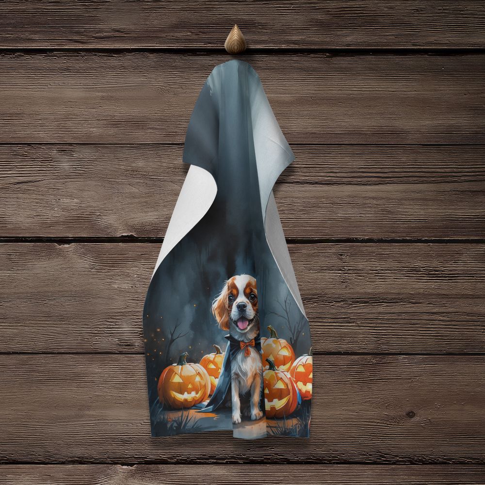 Cavalier Spaniel Puppy Halloween Kitchen Towel Dish Cloths Guest Hand Towel Decorative Bathroom Towel for Face,Tea, Dishcloth, Kitchen and Bath