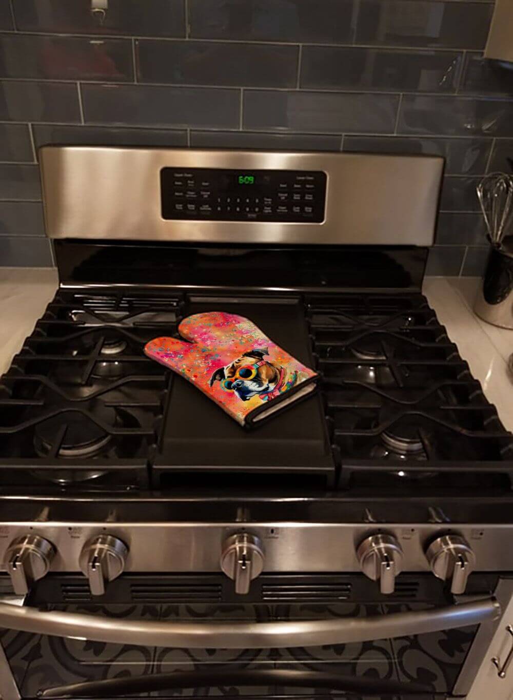Boxer Hippie Dawg Oven Mitt Heat Resistant Thick Oven Mitt for Hot Pans and Oven, Kitchen Mitt Protect Hands, Cooking Baking Glove