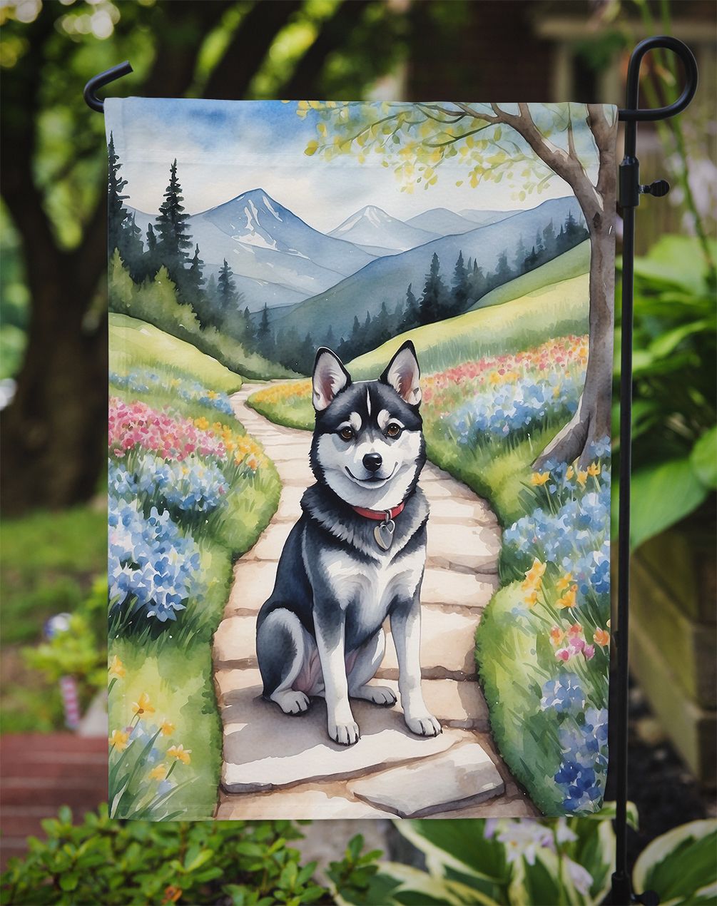Alaskan Klee Kai Spring Garden Garden Flag Mailbox Flag Decorative Yard Flag Banner Outside Patio Artwork Yard Flower Beds, Garden Size, Multicolor