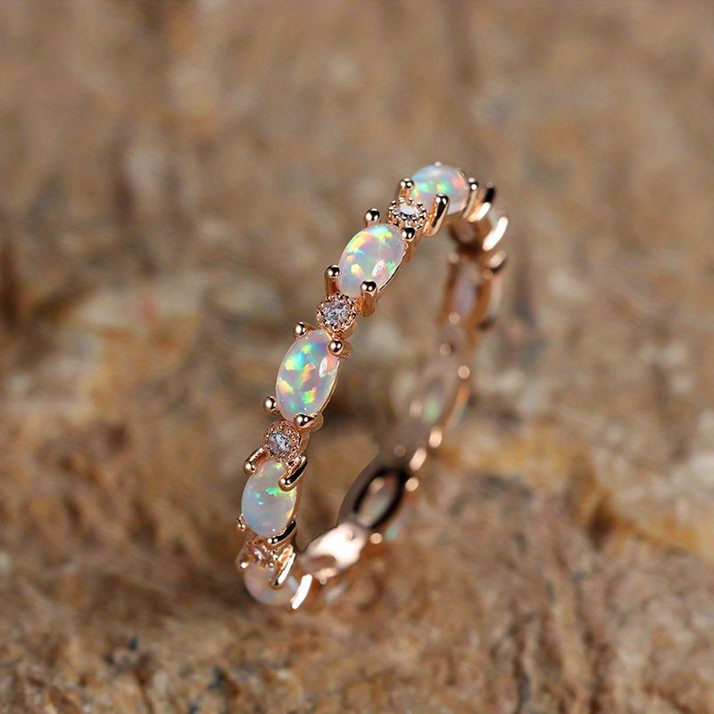 Ring Of Opal Engagement Wedding Valentine's Gift Women's Exquisite Jewelry Trendy Accessories