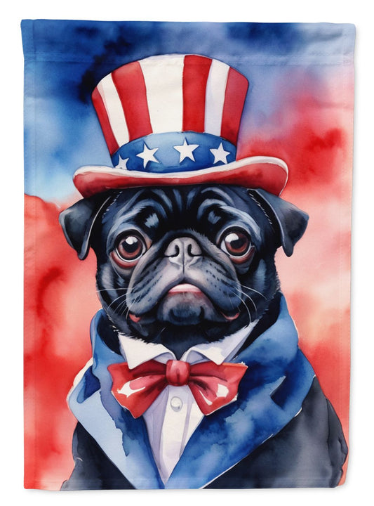 Pug Patriotic American Garden Flag Mailbox Flag Decorative Yard Flag Banner Outside Patio Artwork Yard Flower Beds, Garden Size, Multicolor