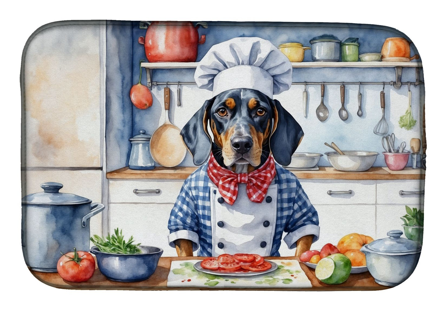 Bluetick Coonhound The Chef Dish Drying Mat Absorbent Dish Drying Mat Pad for Kitchen Counter Dish Drainer Mat for Countertop, 14 x 21", Multicolor