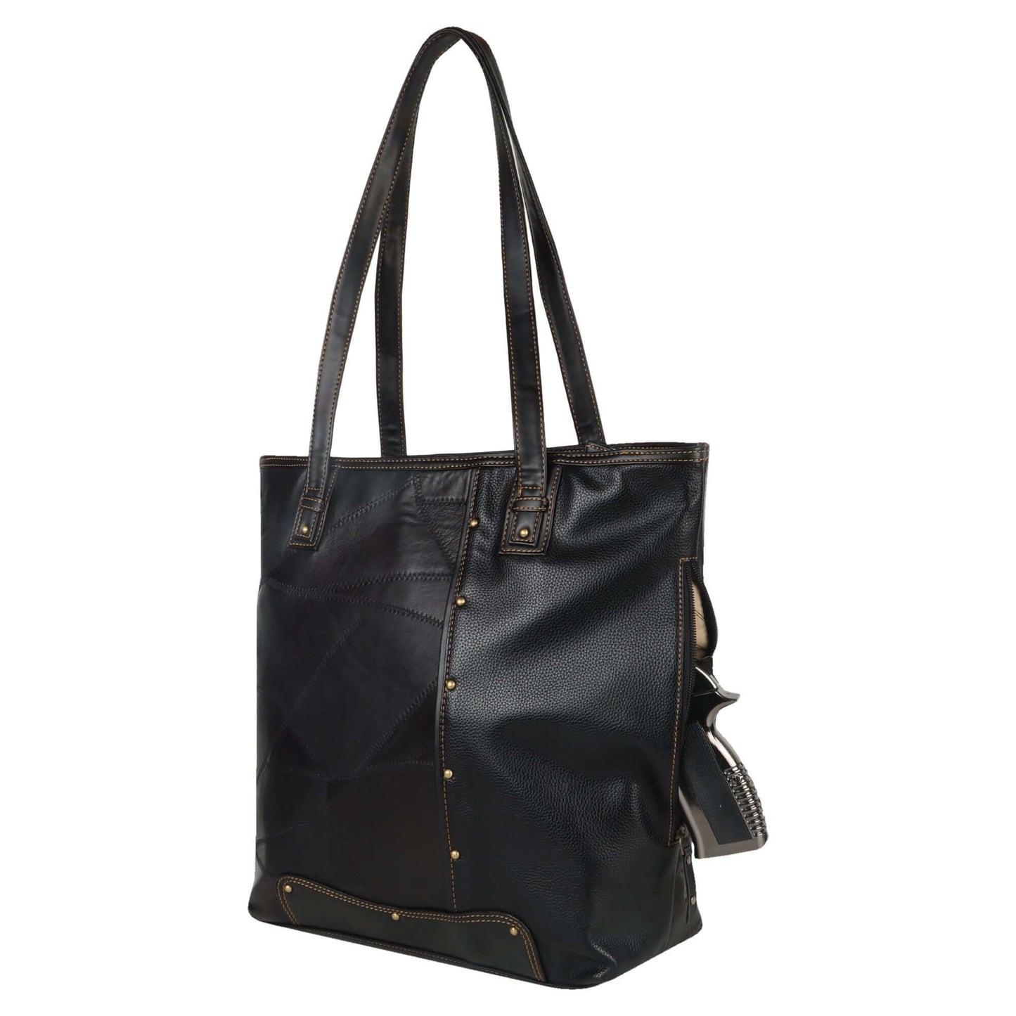 Evelyn Large Tote Shoulder Bag made with upcycled leather + premium vegan leather