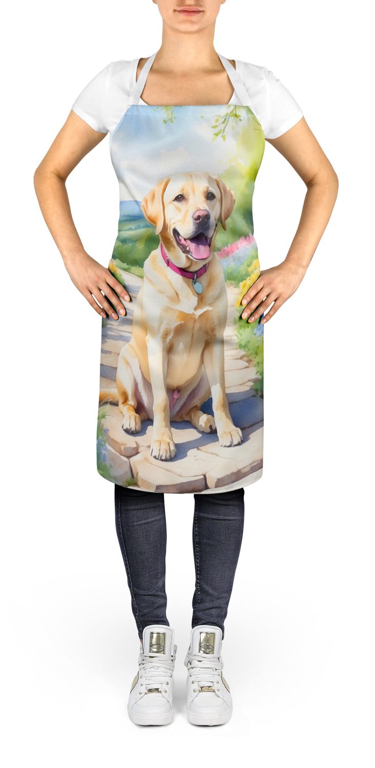 Labrador Retriever Spring Path Apron Cooking Kitchen Server Baking Crafts Gardening for Adult Women Men, Unisex, Large, Multicolor