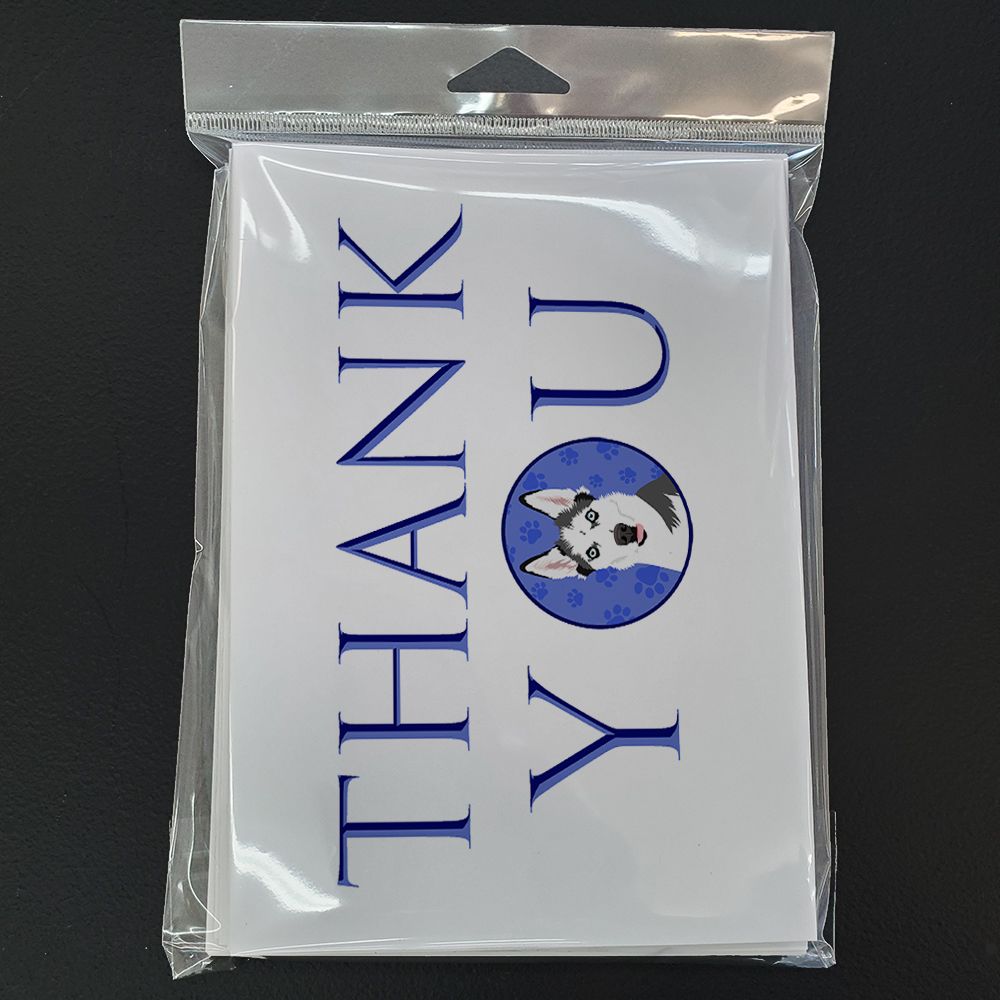Siberian Husky Puppy Thank You Greeting Cards Pack of 8 Blank Cards with Envelopes Whimsical A7 Size 5x7 Blank Note Cards