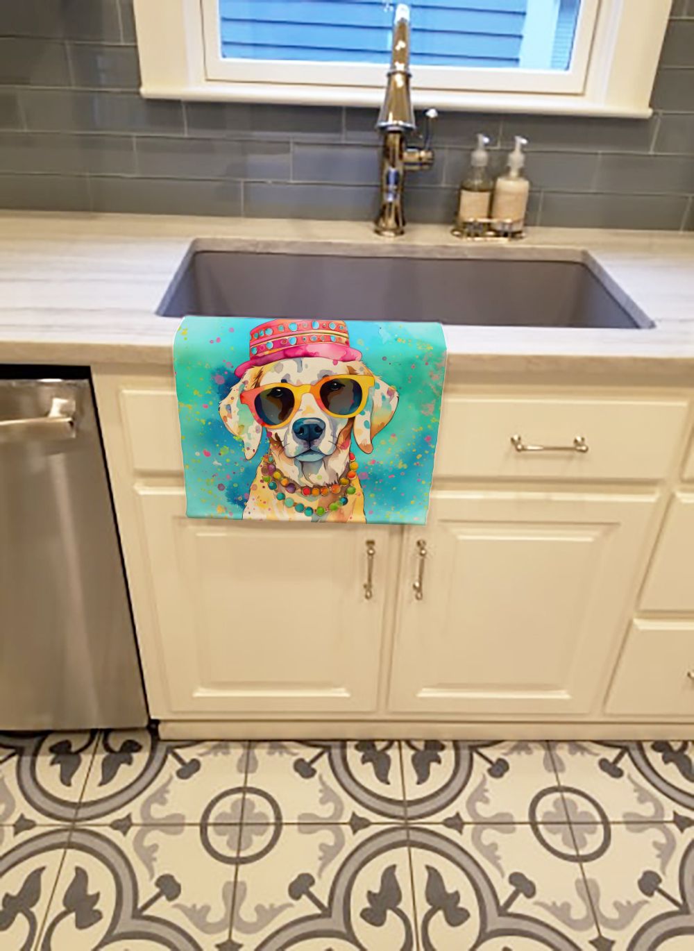 Hippie Dawg Kitchen Towel Dish Cloths Guest Hand Towel Decorative Bathroom Towel for Face,Tea, Dishcloth, Kitchen and Bath