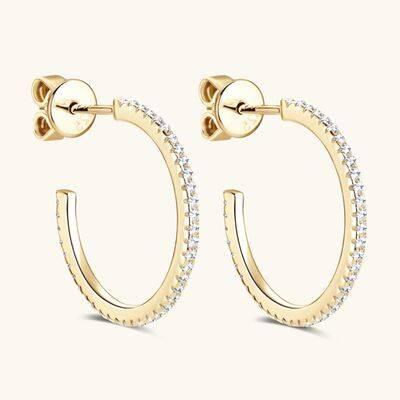 Inlaid Moissanite 925 Sterling Silver C-Hoop Earrings - Clothes For Her Online Store