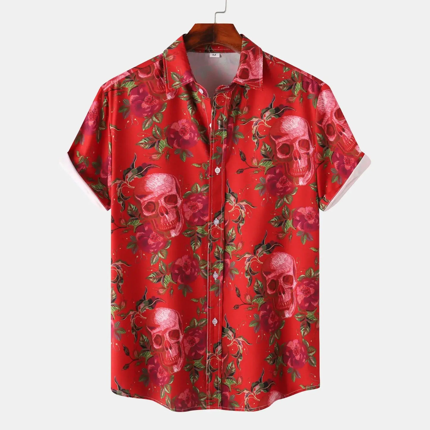 Men's Full Size Printed Short Sleeve Casual Shirt Plus Size
