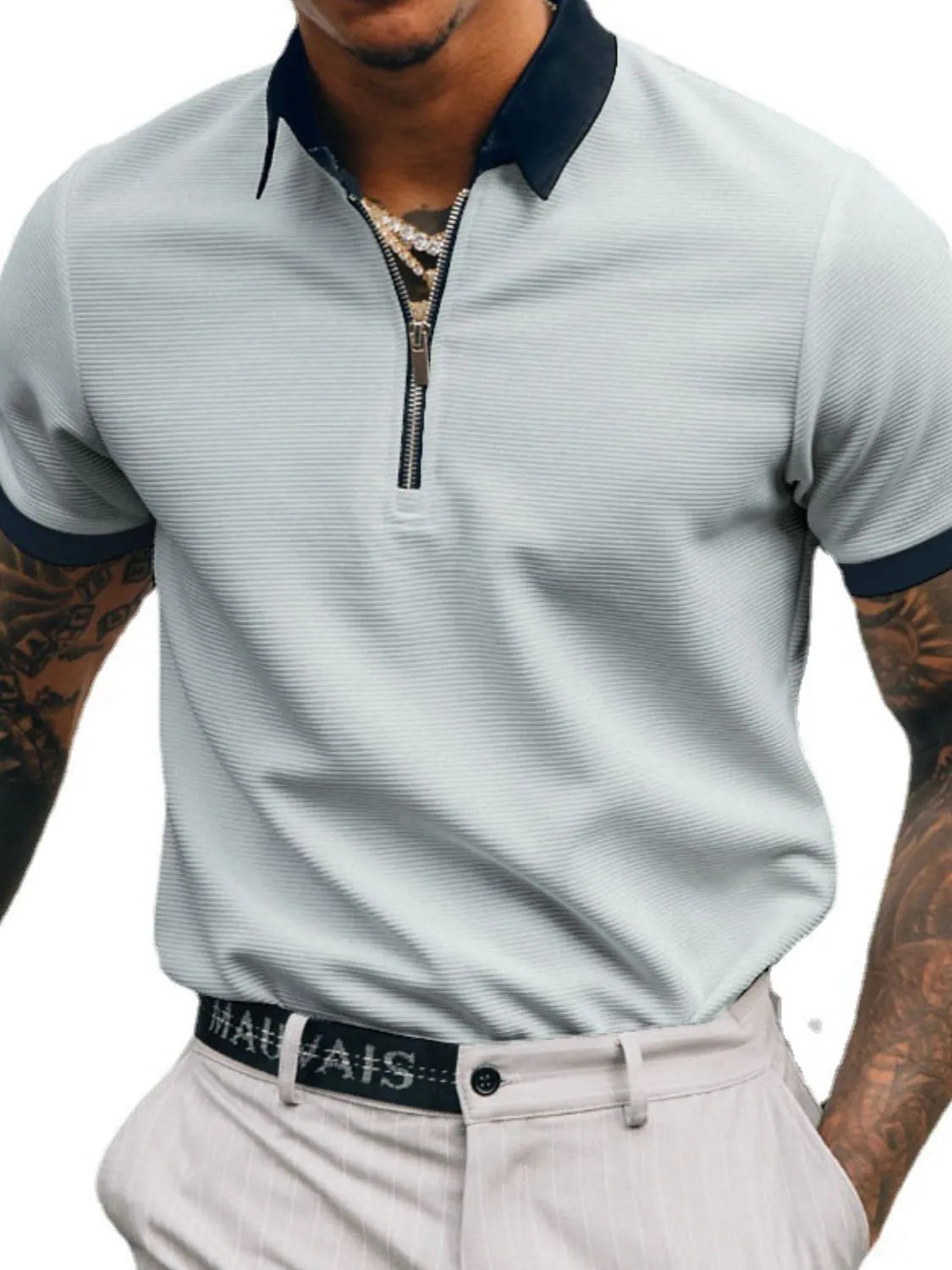 Men's Full Size Collared Neck Short Sleeve Polo Plus Size