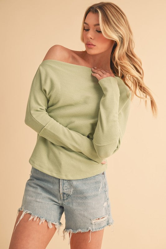 Aemi + Co One Shoulder Long Sleeve Knit Top - Clothes For Her Online Store
