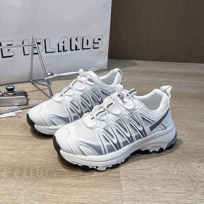 Lace-Up Mesh Platform Athletic Shoes