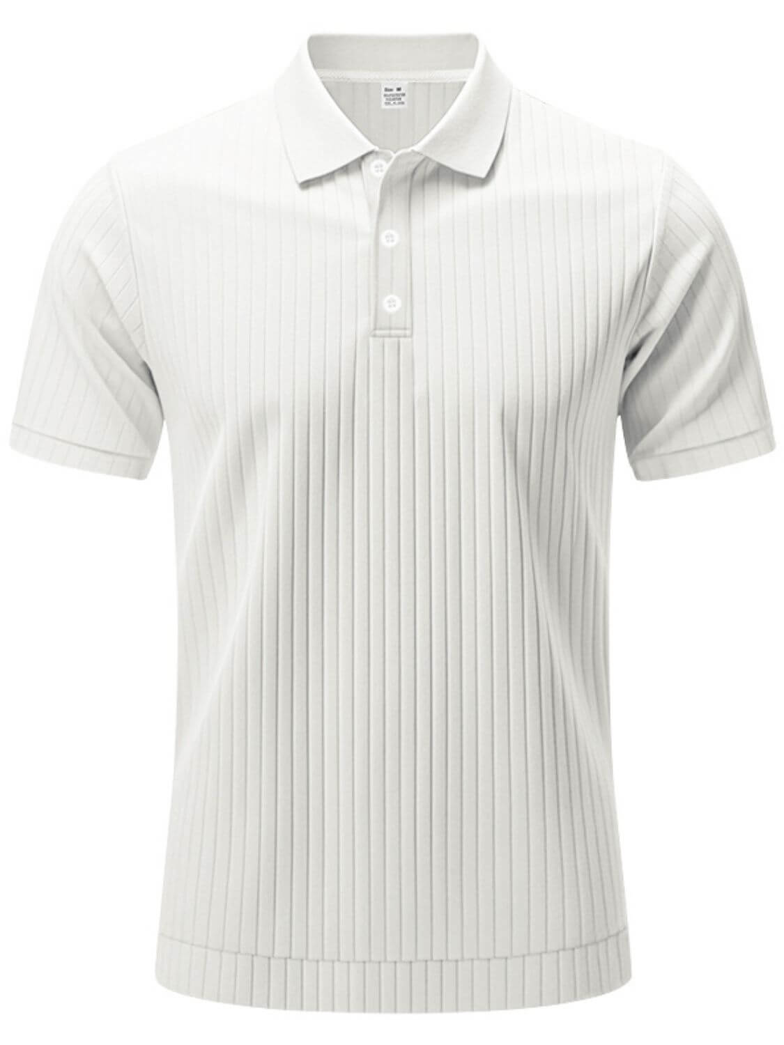 Men's Full Size Ribbed Short Sleeve Polo Plus Size