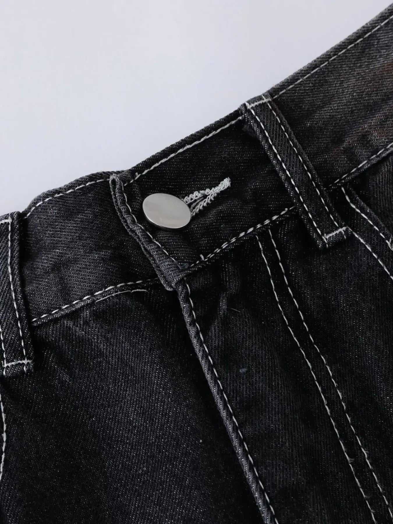 Men's Vintage Washed Wide Leg Denim Jeans