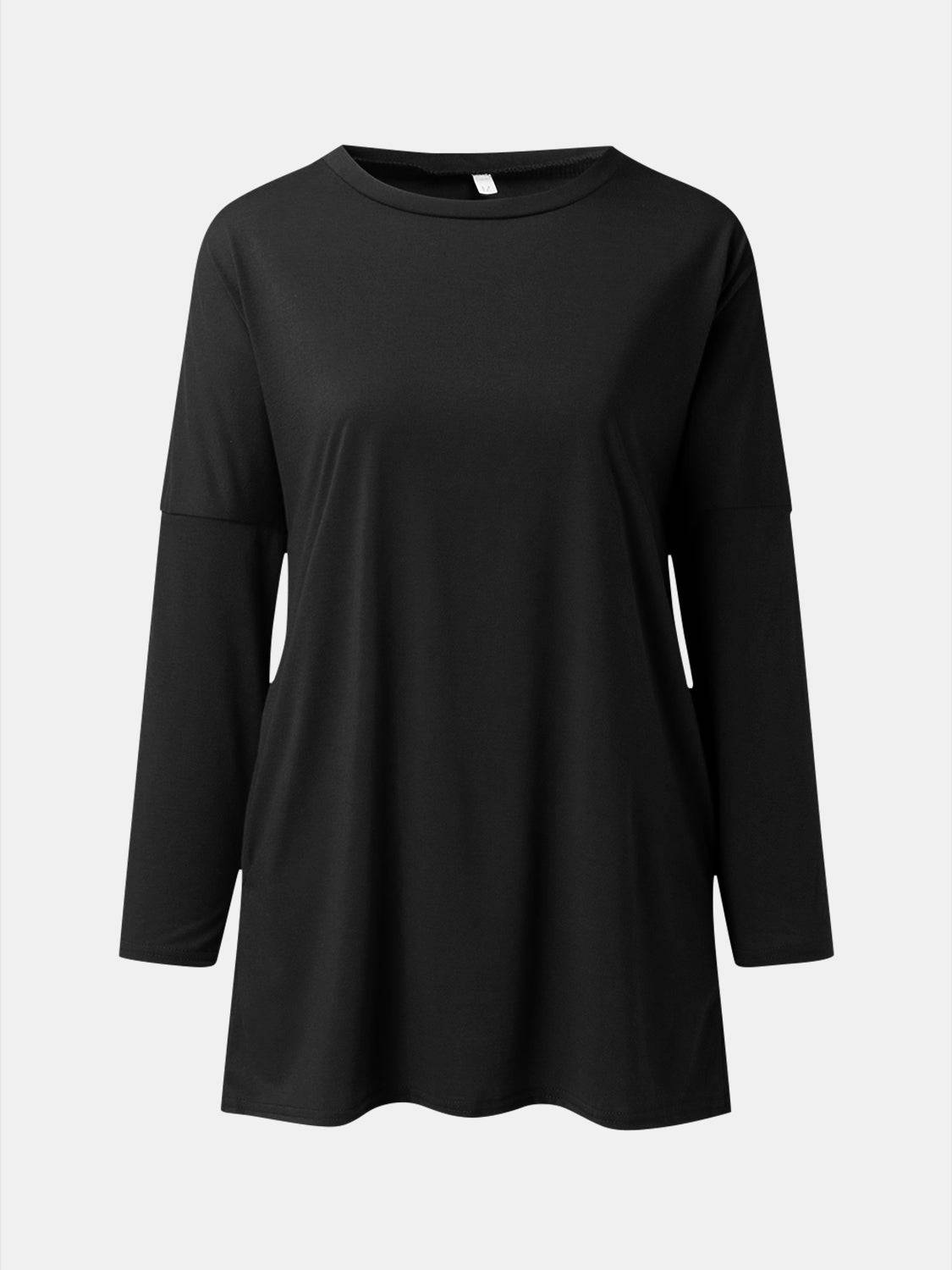 Full Size Round Neck Long Sleeve T-Shirt - Clothes For Her Online Store