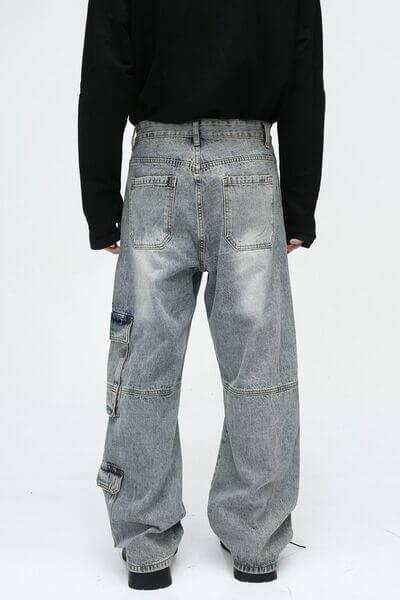 Wide Leg Jeans with Cargo Pockets