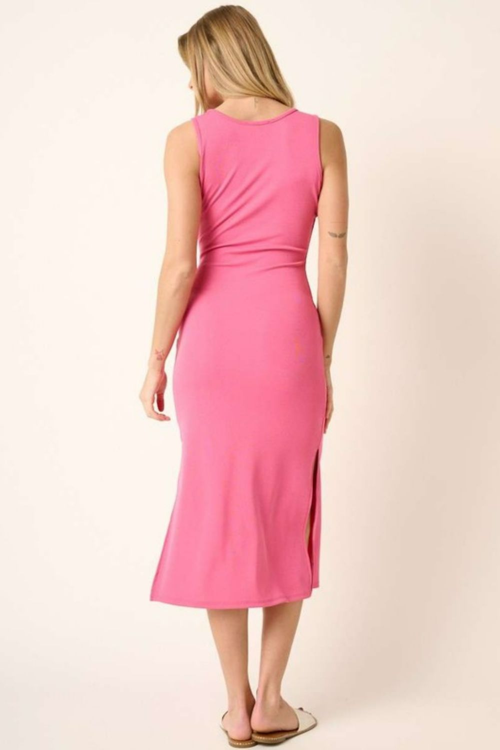 Mittoshop Side Slit Wide Strap Midi Tank Dress - Clothes For Her Online Store