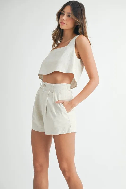 MABLE Sleeveless Crop Top and Shorts Set - Clothes For Her Online Store