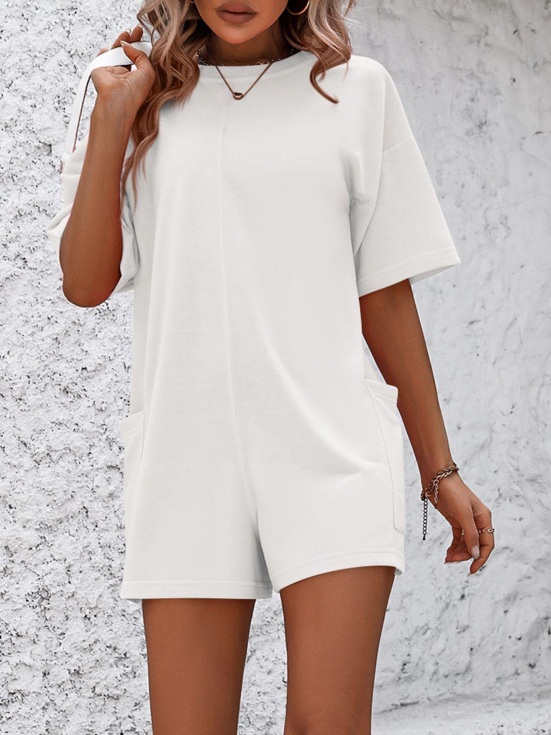 Mandy Round Neck Half Sleeve Romper