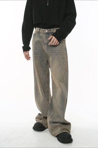 Wide Leg Jeans with Pockets - Clothes For Her Online Store