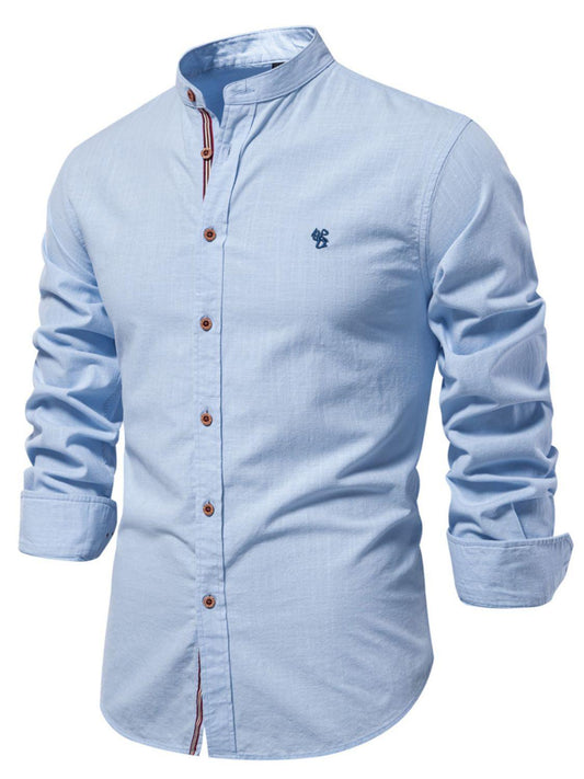 Men's Full Size Button Down Embroidered Shirt Plus Size - Clothes For Her Online Store