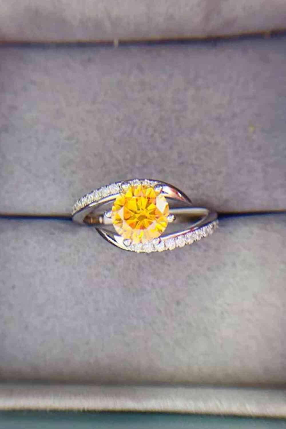1 Carat Moissanite 925 Sterling Silver Ring - Clothes For Her Online Store