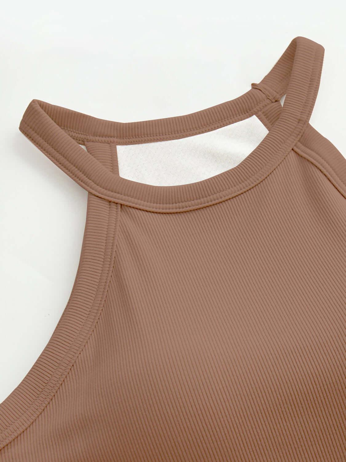 Grecian Neck Tank With Chest Pads