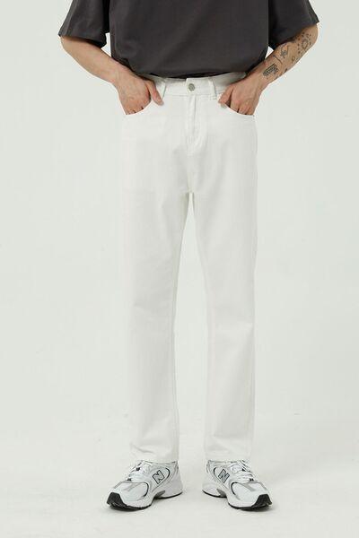 Straight Leg Jeans with Pockets - Clothes For Her Online Store