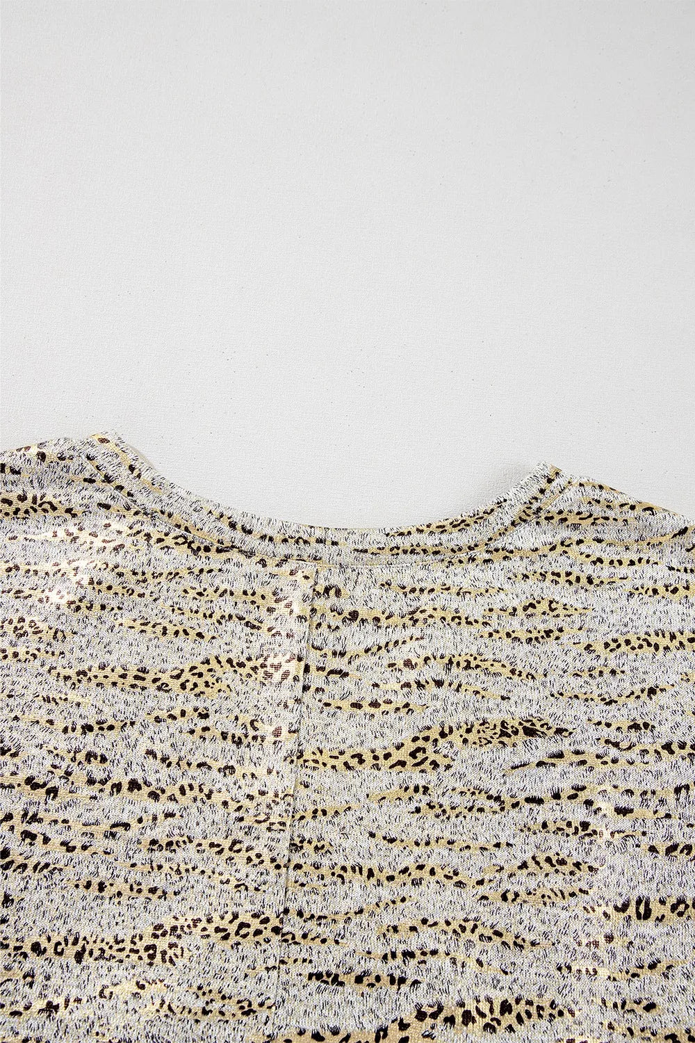 Leopard Print Half Sleeve V Neck Loose Fit T Shirt