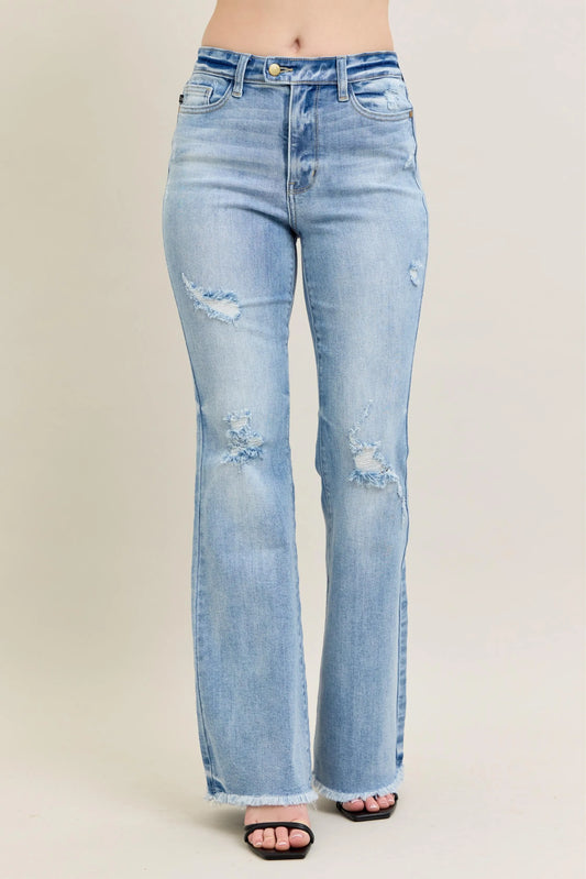 Judy Blue Full Size Hw Flare Jeans W/ Shield Pockets Plus Size