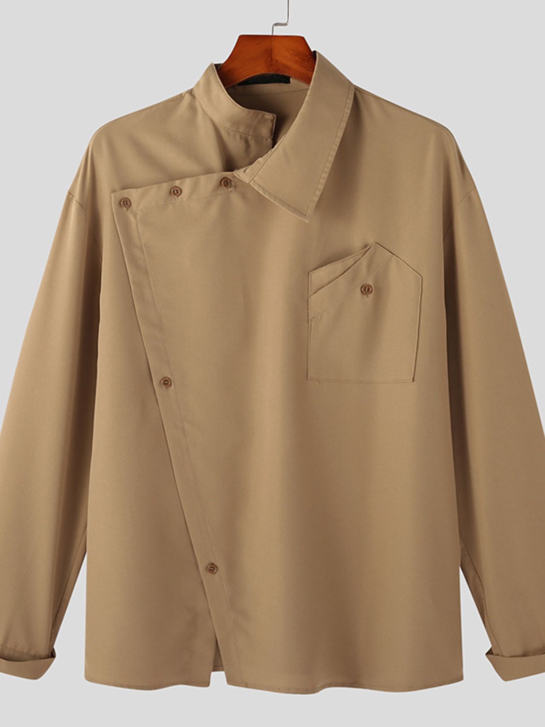 Men's Asymmetrical Long Sleeve Shirt