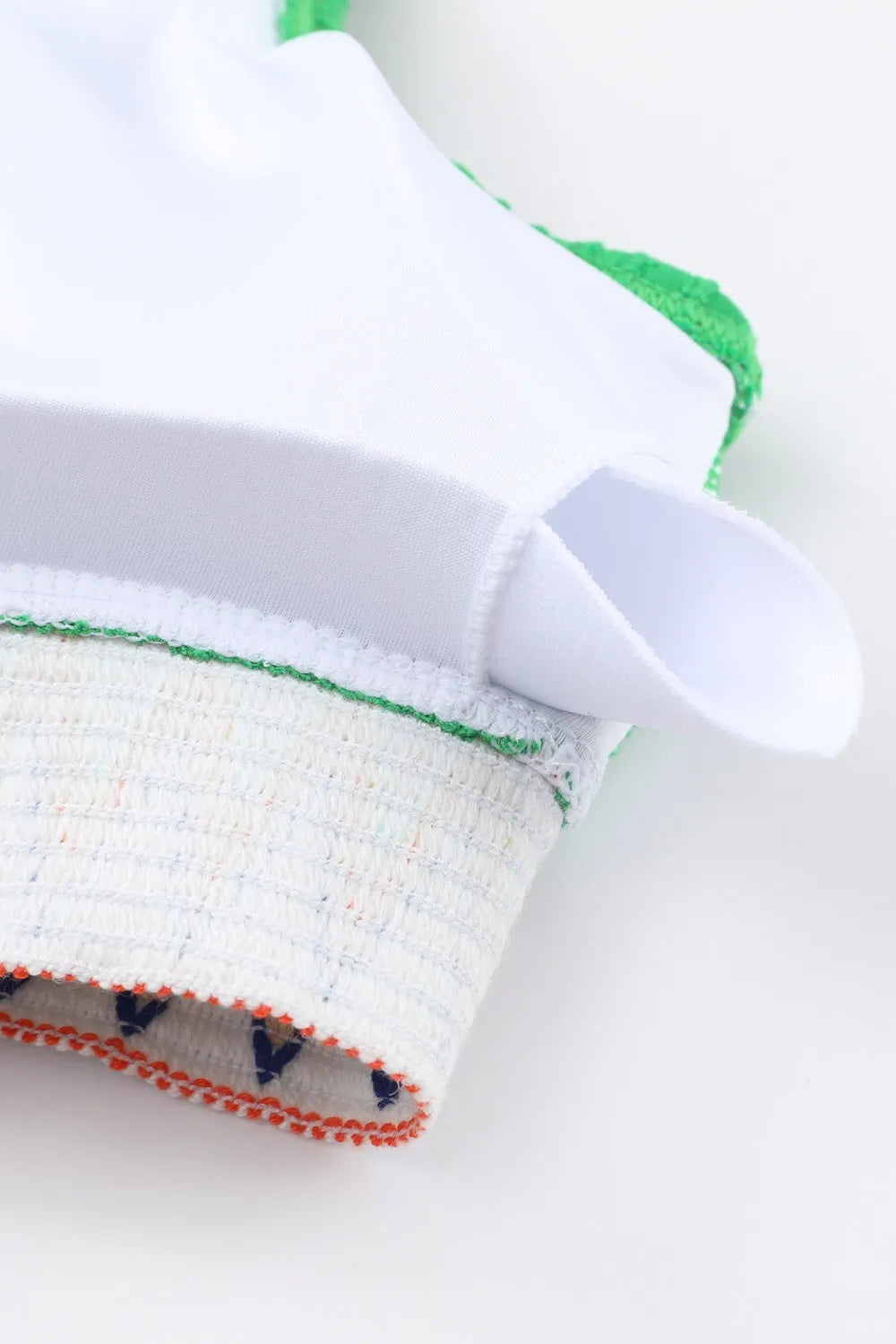 Textured Contrast Banding Bikini High Waist 2pcs Swimsuit