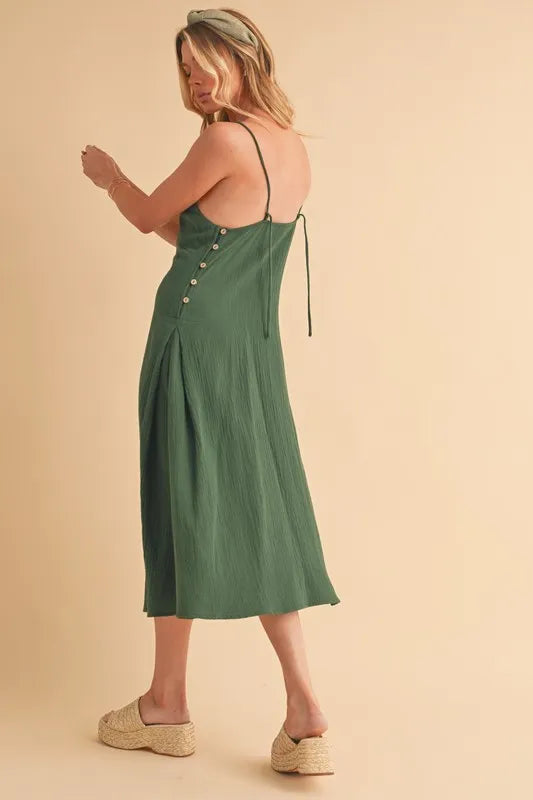Aemi+Co Side Button Midi Cami Dress