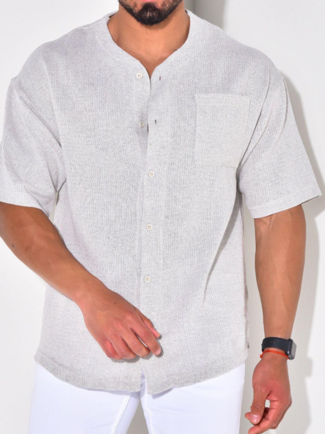 Men's Plus Size Chest Pocket Button Down Shirt