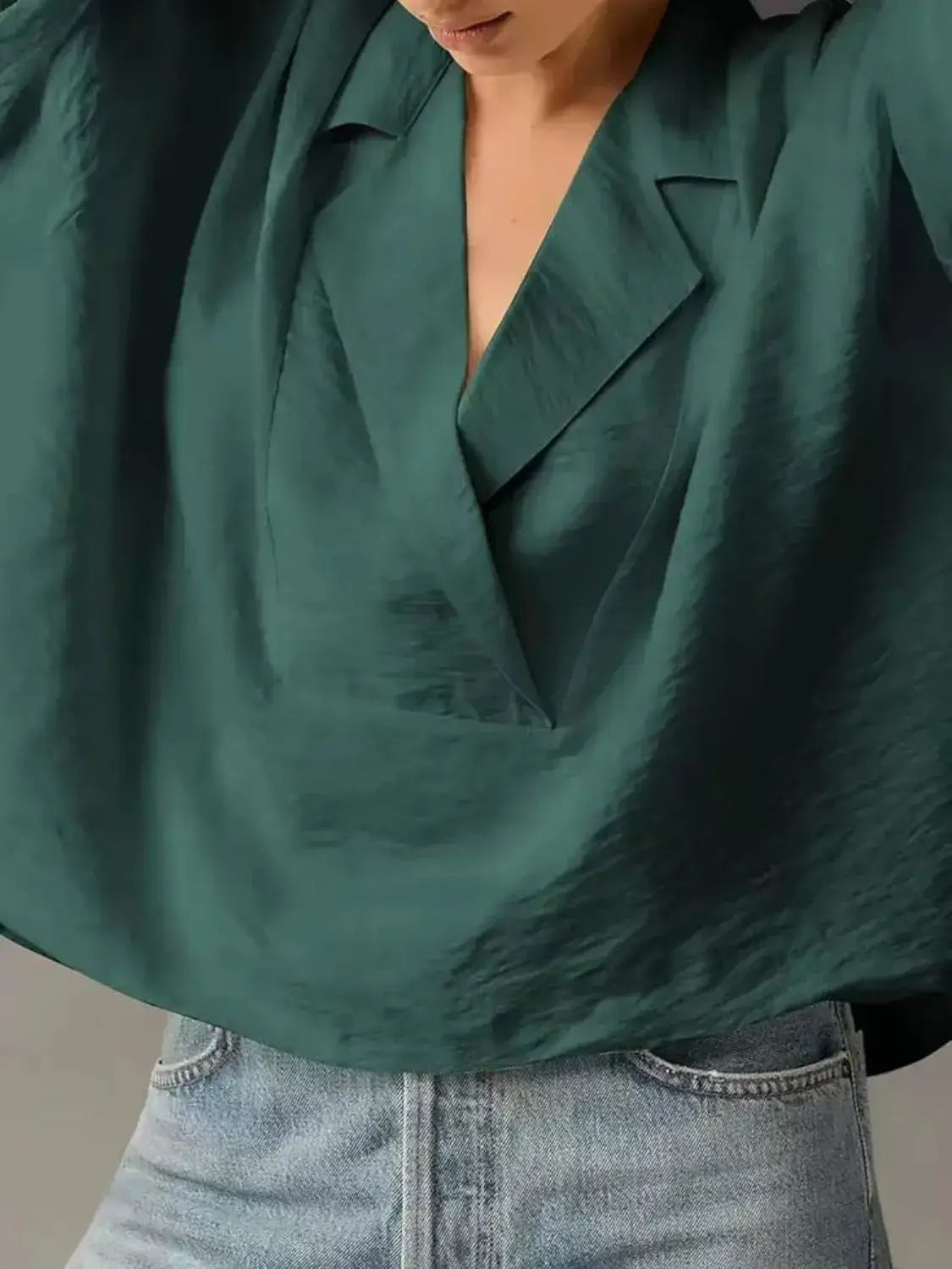 Collared Neck Half Sleeve Blouse - Clothes For Her Online Store