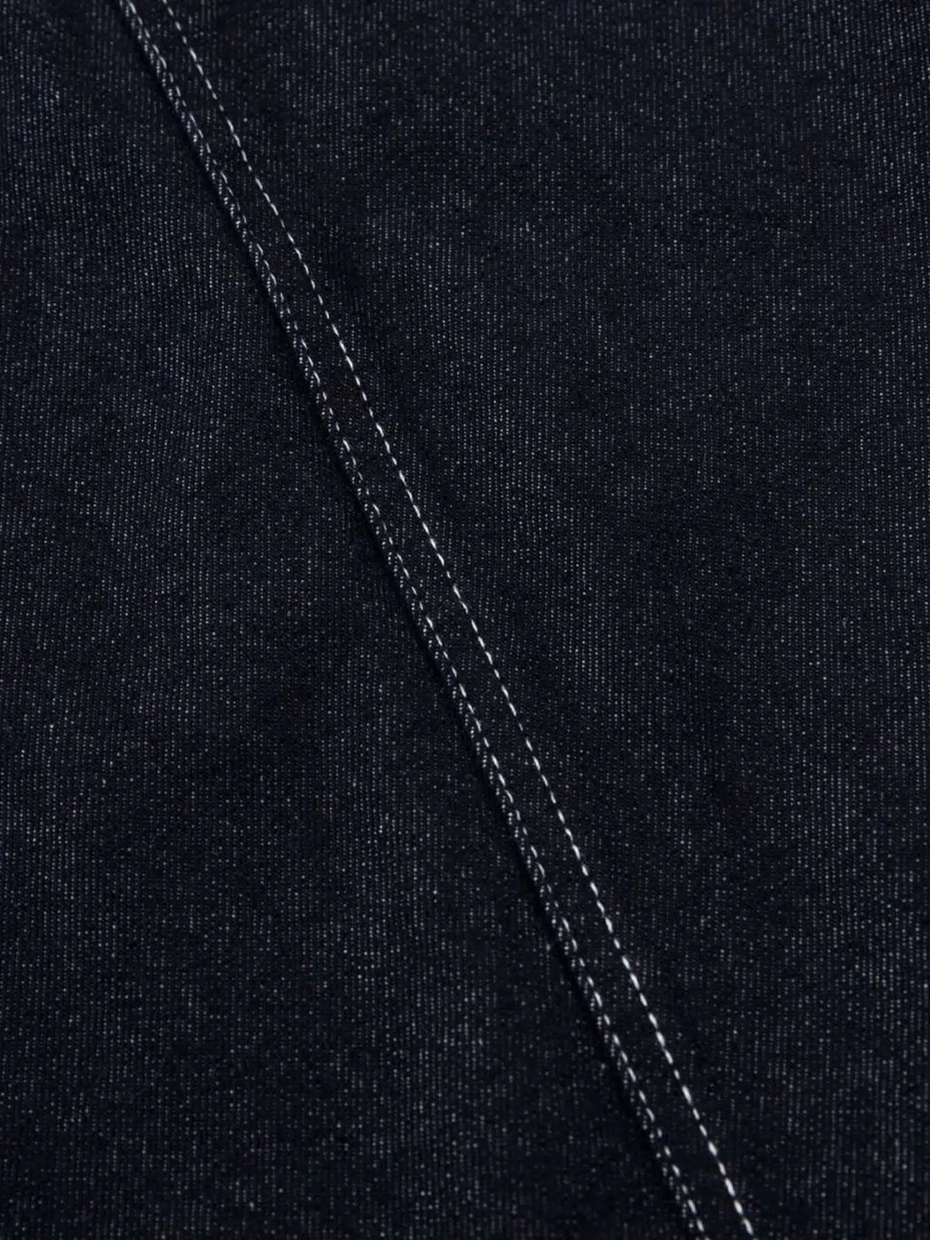 Men's High Waist Contrast Stitching Curved Jeans